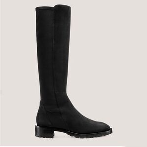 NEW STUART WEITZMAN 5050 KNEE-HIGH LUG BOOT in black suede